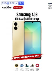 Samsung A06 - 4GB RAM - 64GB Storage - PTA Approved - 12 Months Warranty - Gold - The Original Bro Mobiles - TOB36